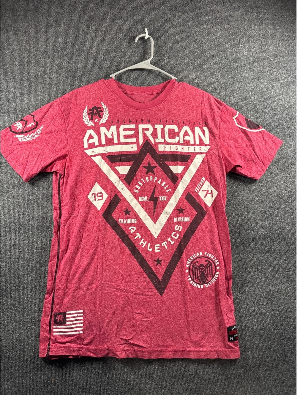 American Fighter Mens Red Graphic T-Shirt MMA Affliction Athletics Large